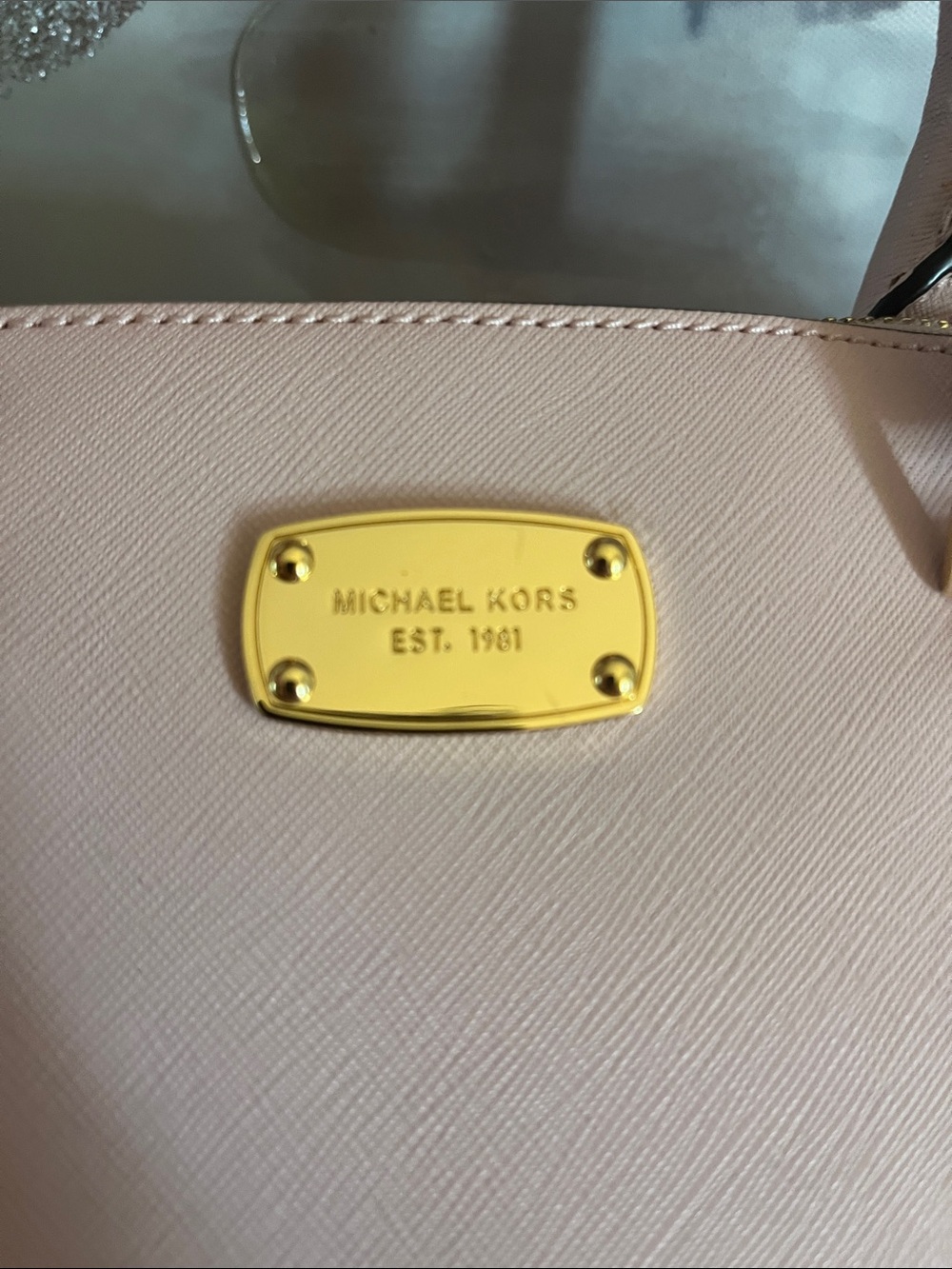 Michael Kors Light Pink Saffiano Dome Satchel with Gold Hardware - Picture 3 of 10